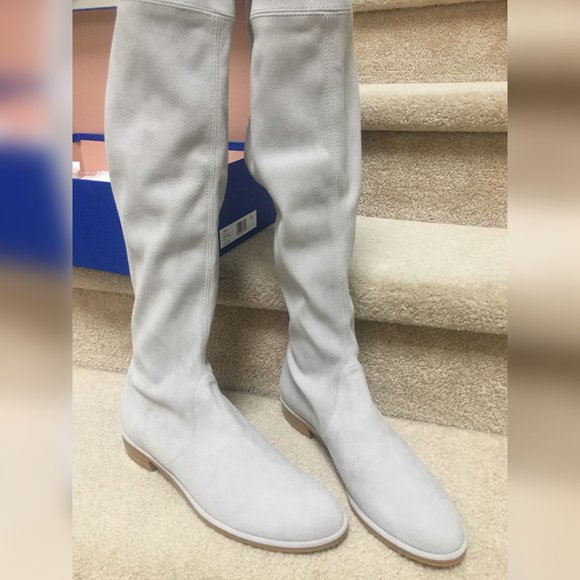 [SOLD] STUART WEITZMAN Lowland Light Grey OTK Boots 10 NWT - Picture 6 of 9
